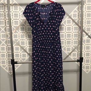 JCrew Blue Floral MIDI dress - size XXL